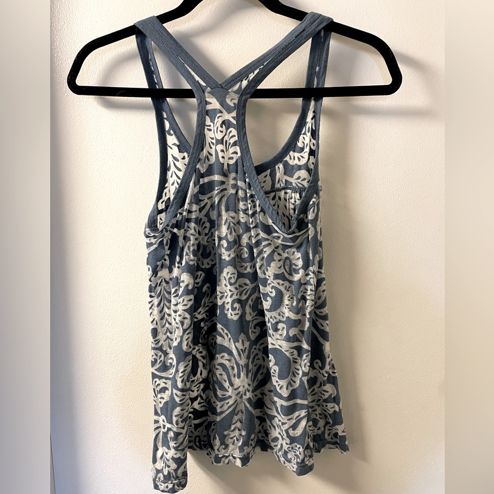 Blue and White Razor Back Tank - Picture 2 of 2